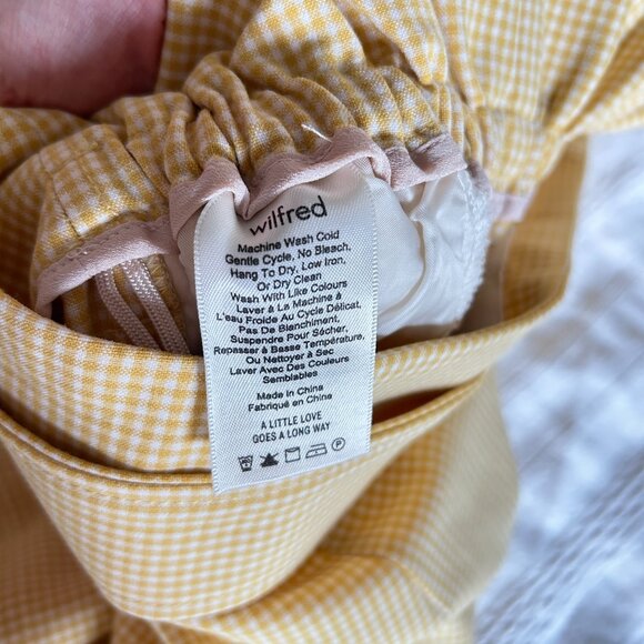 NWOT Aritzia Wilfred GÉLAS Shorts - Wrap Tie Plaid Yellow - Picture 8 of 8
